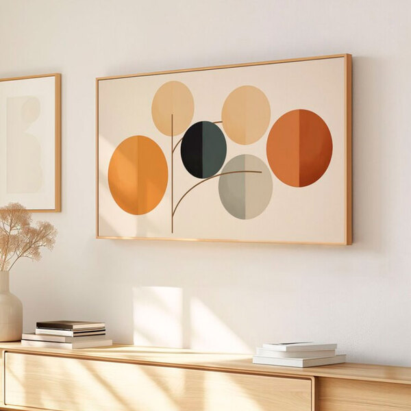 Quadro Sinfonia De Outono | Abstrato Geométrico 60x40cm | Mol